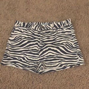 Blue Zebra stripe jean shorts She+Sky